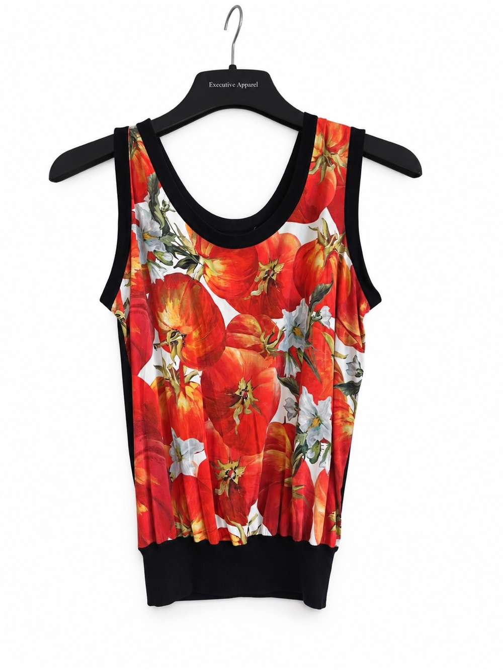 Dolce & Gabbana Tomato Print Sleeveless Top – Estimated XS